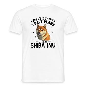 Playful Shiba Inu Face Illustration - Men's T-Shirt - white - Front - AI Model Male 178 dark (178cm)