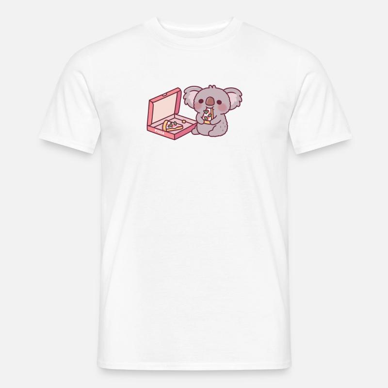 Süßer Koala-Bär, der Pizza isst - Männer T-Shirt - Weiß