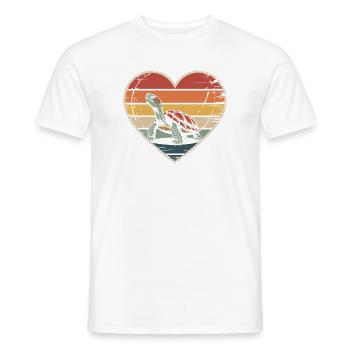 Vintage-Retro Heart with Turtle - Men's T-Shirt - white - Front - AI Model Male 178 dark (178cm)