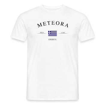 Meteora Greece – Holiday Souvenir &amp; Gift - Men's T-Shirt - white - Front - AI Model Male 178 dark (178cm)