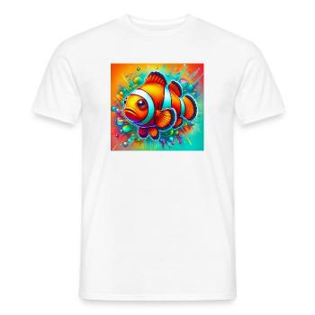 Poisson-clown - T-shirt homme - blanc - Devant - AI Model Male 178 dark (178cm)