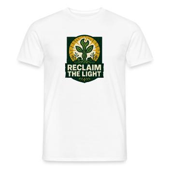 Reclaim the Light – Solarpunk - Men's T-Shirt - white - Front - AI Model Male 178 dark (178cm)
