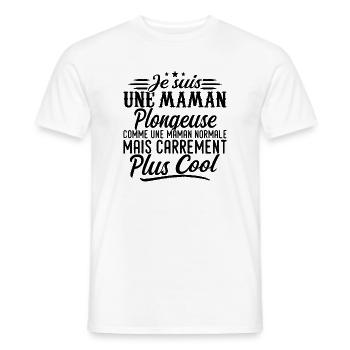 Diving Mom: normal, but more badass - Men's T-Shirt - white - Front - AI Model Male 178 dark (178cm)