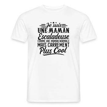 Climbing Mom: normal, but more badass - Men's T-Shirt - white - Front - AI Model Male 178 dark (178cm)