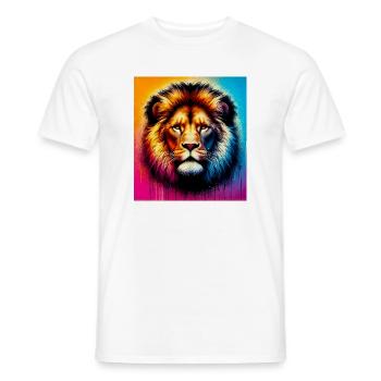 Löwe - Männer T-Shirt - Weiß - Vorne - AI Model Male 178 dark (178cm)