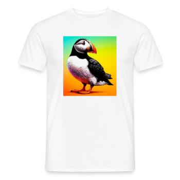 puffin - Men's T-Shirt - white - Front - AI Model Male 178 dark (178cm)
