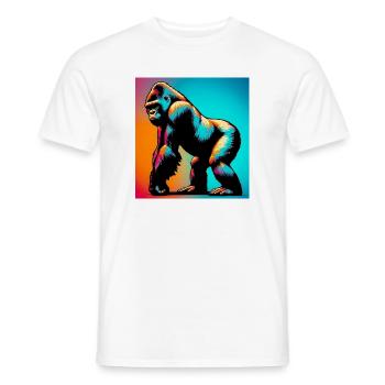 gorilla - Men's T-Shirt - white - Front - AI Model Male 178 dark (178cm)