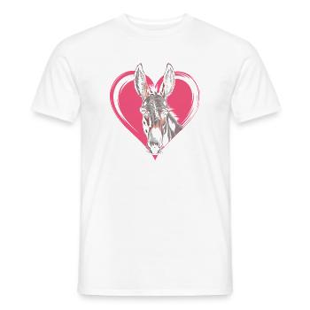 Motif âne dans le cœur - T-shirt homme - blanc - Devant - AI Model Male 178 dark (178cm)