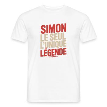 Simon, das einzige einzigartige Legenden-Mann-Geschenk - Männer T-Shirt - Weiß - Vorne - AI Model Male 178 dark (178cm)
