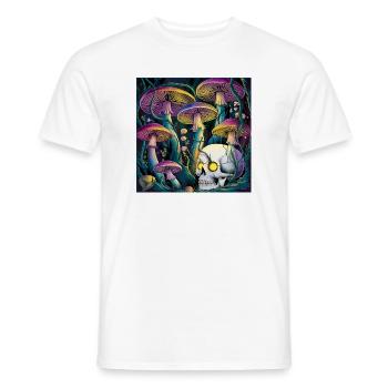 Neon Gothic Pilz Schädel Illustration - Männer T-Shirt - Weiß - Vorne - AI Model Male 178 dark (178cm)