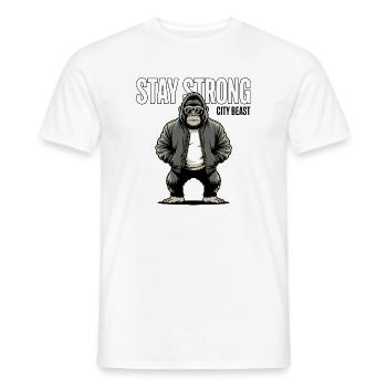 Reste fort la Bête de la Cité Gorille - T-shirt homme - blanc - Devant - AI Model Male 178 dark (178cm)