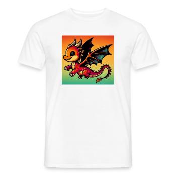dragon - Men's T-Shirt - white - Front - AI Model Male 178 dark (178cm)