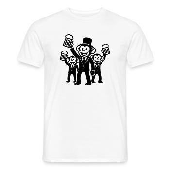 Enterrement de vie de jeune fille Singe Fête Marié - T-shirt homme - blanc - Devant - AI Model Male 178 dark (178cm)