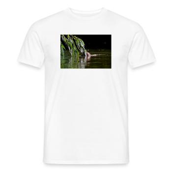 000_1106_DxO - Un castor sauvage mange des feuilles de saule - T-shirt homme - blanc - Devant - AI Model Male 178 dark (178cm)