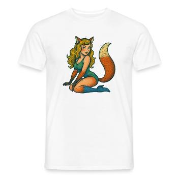 Foxy Zauberin Illustration - Männer T-Shirt - Weiß - Vorne - AI Model Male 178 dark (178cm)