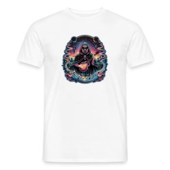 Illustration de musicien astronaute mystique - T-shirt homme - blanc - Devant - AI Model Male 178 dark (178cm)