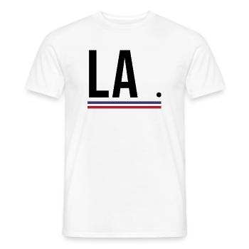 Los Angeles – Chemise streetwear de la côte ouest - T-shirt homme - blanc - Devant - AI Model Male 178 dark (178cm)