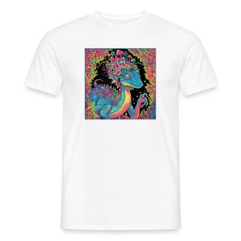 Psychedelischer Walddrache Illustration - Männer T-Shirt - Weiß - Vorne - AI Model Male 178 dark (178cm)
