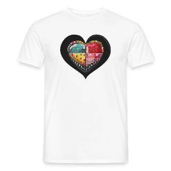Herz_3 - T-shirt homme - blanc - Devant - AI Model Male 178 dark (178cm)