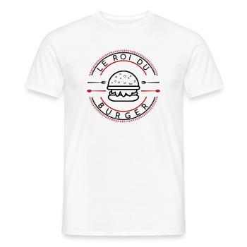 Original Design the king of burgers - Men's T-Shirt - white - Front - AI Model Male 178 dark (178cm)