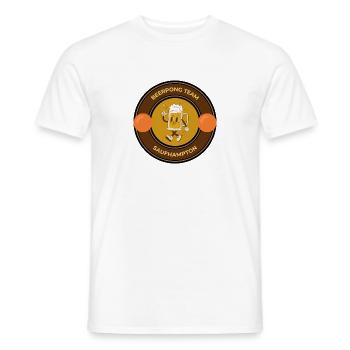 Beer Pong Team Saufhampton Logo - Men's T-Shirt - white - Front - AI Model Male 178 dark (178cm)