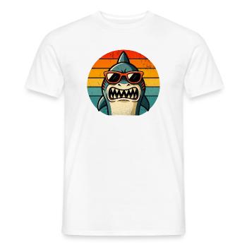 Cool Shark with Sunglasses - Men's T-Shirt - white - Front - AI Model Male 178 dark (178cm)