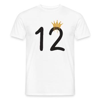 12 - Men's T-Shirt - white - Front - AI Model Male 178 dark (178cm)