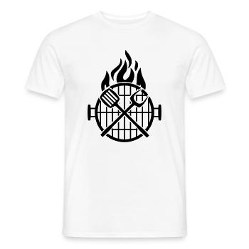 grill_grillzange - T-shirt homme - blanc - Devant - AI Model Male 178 dark (178cm)