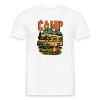 Camp Adventure Van Lustiges Camping - T-shirt homme - blanc - Devant - AI Model Male 178 dark (178cm)