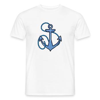 Ancre nautique avec accent de chaîne - T-shirt homme - blanc - Devant - AI Model Male 178 dark (178cm)