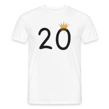 20 - Men's T-Shirt - white - Front - AI Model Male 178 dark (178cm)