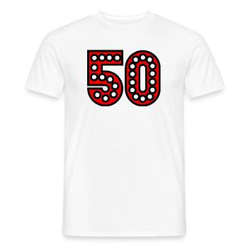 50. 50 JAHRE. 50-JÄHRIGES JUBILÄUM. 50-JÄHRIGES JUBILÄUM. - Männer T-Shirt - Weiß - Vorne - AI Model Male 178 dark (178cm)