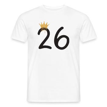 26 - Men's T-Shirt - white - Front - AI Model Male 178 dark (178cm)