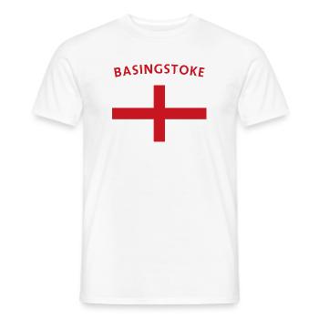 Basingstoke Emblem Retro Abzeichen - Männer T-Shirt - Weiß - Vorne - AI Model Male 178 dark (178cm)