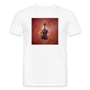 Violon Floral Tattoo Art - T-shirt homme - blanc - Devant - AI Model Male 178 dark (178cm)