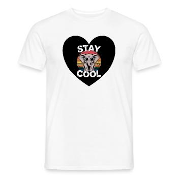 Stay Cool Éléphant Rétro - T-shirt homme - blanc - Devant - AI Model Male 178 dark (178cm)