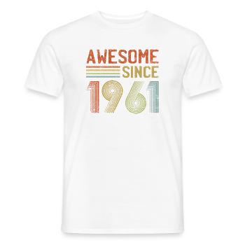 Retro 90s Inspired Colourful Typography - Men's T-Shirt - white - Front - AI Model Male 178 dark (178cm)