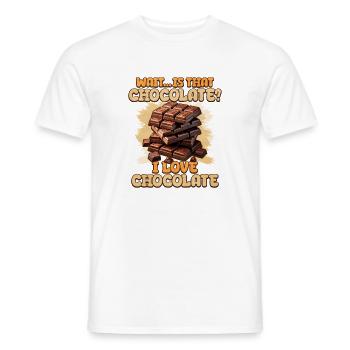 Chocolate Madness Saying Design - Men's T-Shirt - white - Front - AI Model Male 178 dark (178cm)