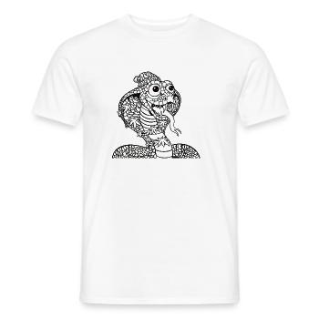 Coole Cobra mit Mütze - Männer T-Shirt - Weiß - Vorne - AI Model Male 178 dark (178cm)