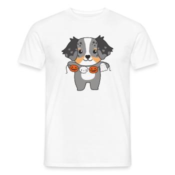 Rottweiler Happy Halloween Cute Vampire Costume - Men's T-Shirt - white - Front - AI Model Male 178 dark (178cm)