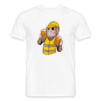 Construction worker monkey with beer - Men's T-Shirt - white - Front - AI Model Male 178 dark (178cm)