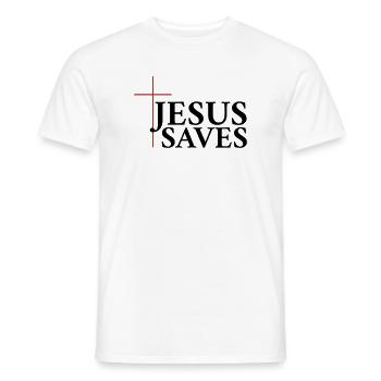 Jésus sauve - T-shirt homme - blanc - Devant - AI Model Male 178 dark (178cm)