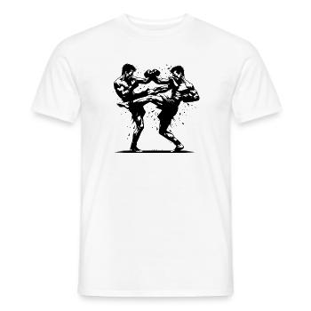 Kickboxen - Wenn Muskelkraft auf Wille trifft - Männer T-Shirt - Weiß - Vorne - AI Model Male 178 dark (178cm)