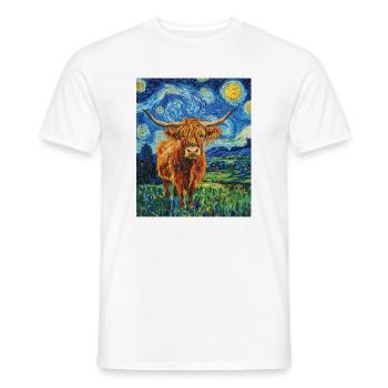 Vache des Highlands - T-shirt homme - blanc - Devant - AI Model Male 178 dark (178cm)