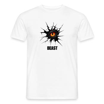 BEAST Drachenauge Fantasy Shirt mit Risse - Männer T-Shirt - Weiß - Vorne - AI Model Male 178 dark (178cm)