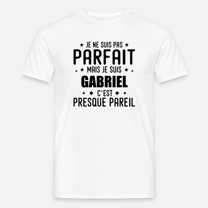 Gabriel: authentisch, unvollkommen, oberflächlich, perfekt - Männer T-Shirt - Weiß