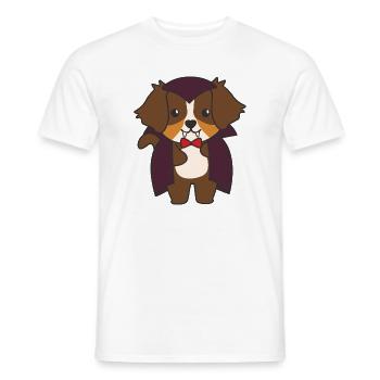 Australian Shepherd Happy Halloween Cute Vampire - Men's T-Shirt - white - Front - AI Model Male 178 dark (178cm)
