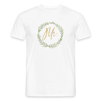 Conception de couronne élégante pour le marié - T-shirt homme - blanc - Devant - AI Model Male 178 dark (178cm)