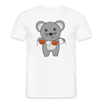Maus Happy Halloween Kürbis Geist Kostüm - Männer T-Shirt - Weiß - Vorne - AI Model Male 178 dark (178cm)