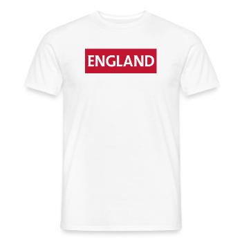 English Flag Minimalist Design - Men's T-Shirt - white - Front - AI Model Male 178 dark (178cm)